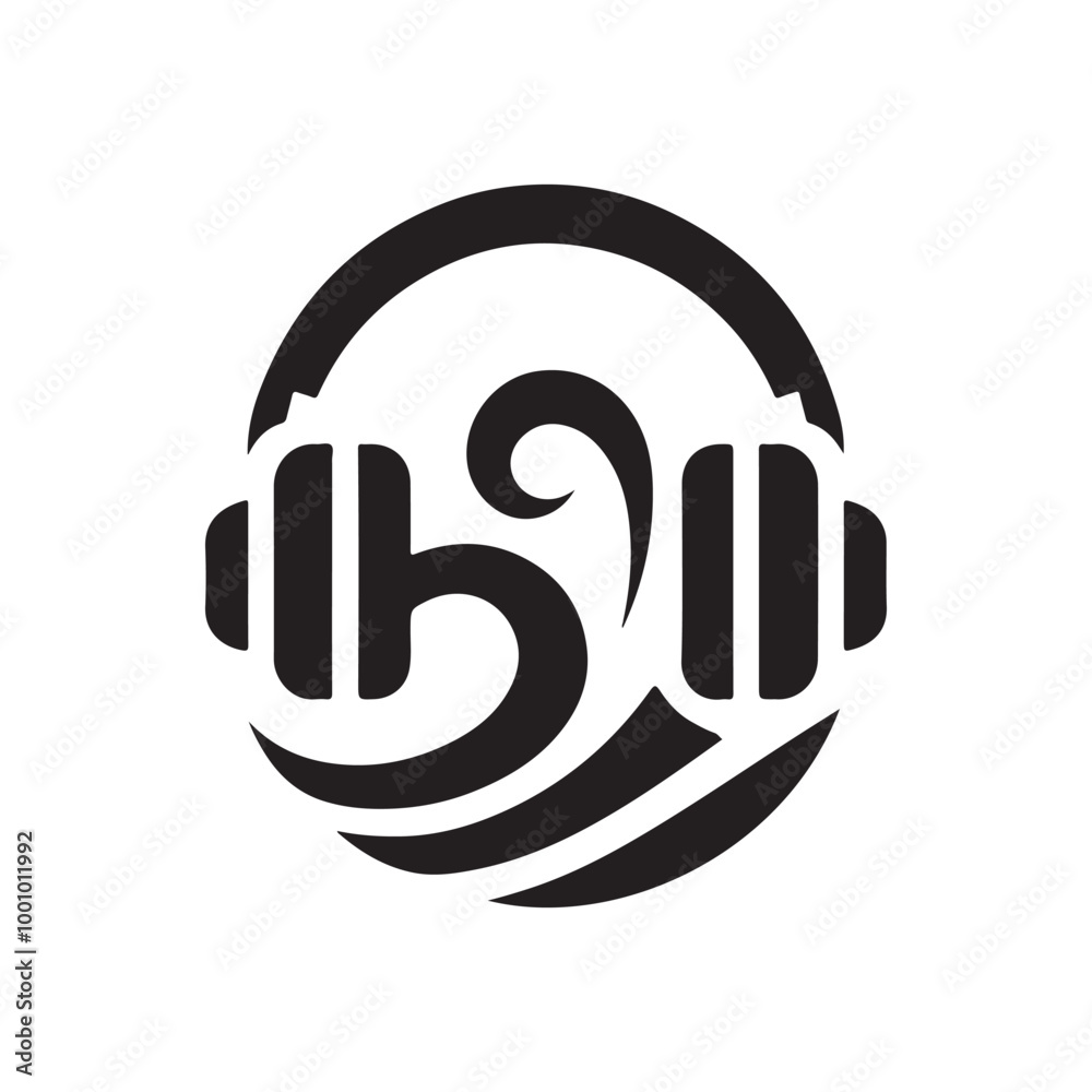 Modern Fluid Headphone Logo Design with Sleek Curves – Abstract Audio Branding Concept Modern Fluid Headphone Logo Design with Sleek Curves – Abstract Audio Branding Concept