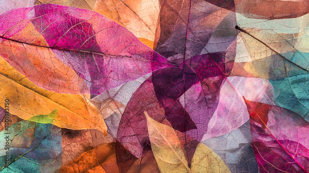 Captivating colorful leaves overlapping, showcasing a blend of hues and textures in nature, perfect for seasonal designs. Captivating colorful leaves overlapping, showcasing a blend of hues and textures in nature, perfect for seasonal designs.