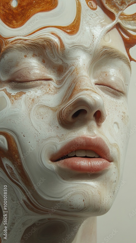 Abstract Portrait with Swirling Liquid Texture Abstract Portrait with Swirling Liquid Texture