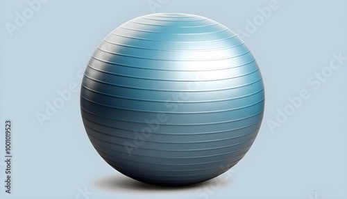 isolation of a blue fitness ball for exercise and workout routines photo