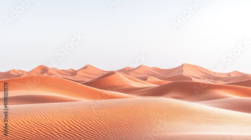 Serene desert landscape with undulating sand dunes