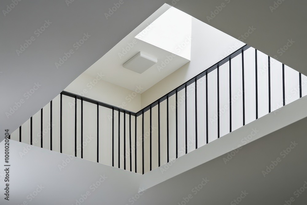 modern staircase with sleek black metal railing modern staircase with sleek black metal railing