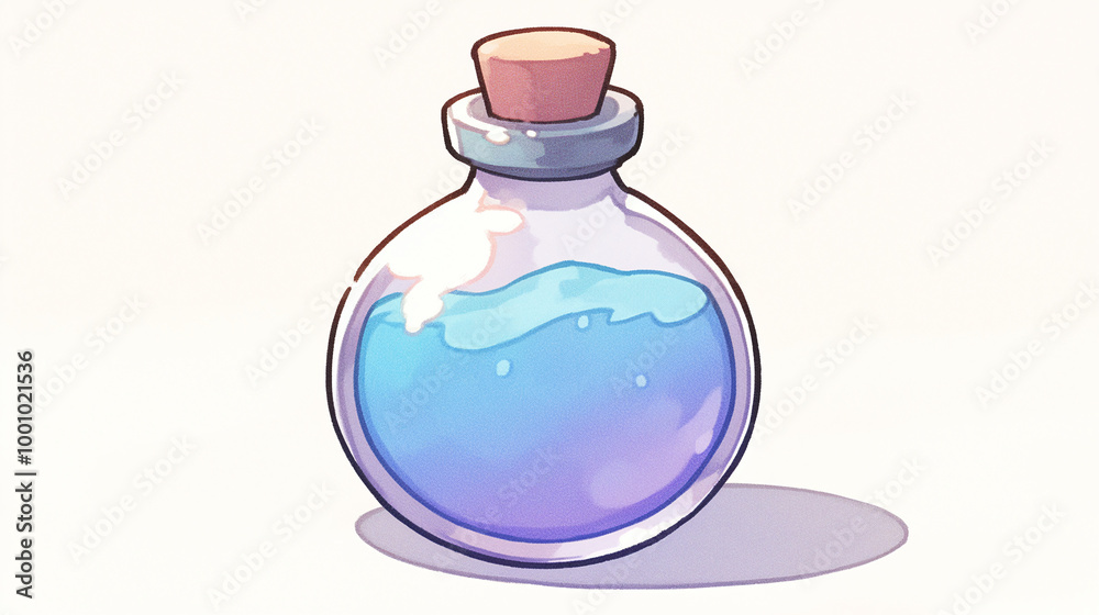 Magical Blue Potion in a Glass Bottle Magical Blue Potion in a Glass Bottle
