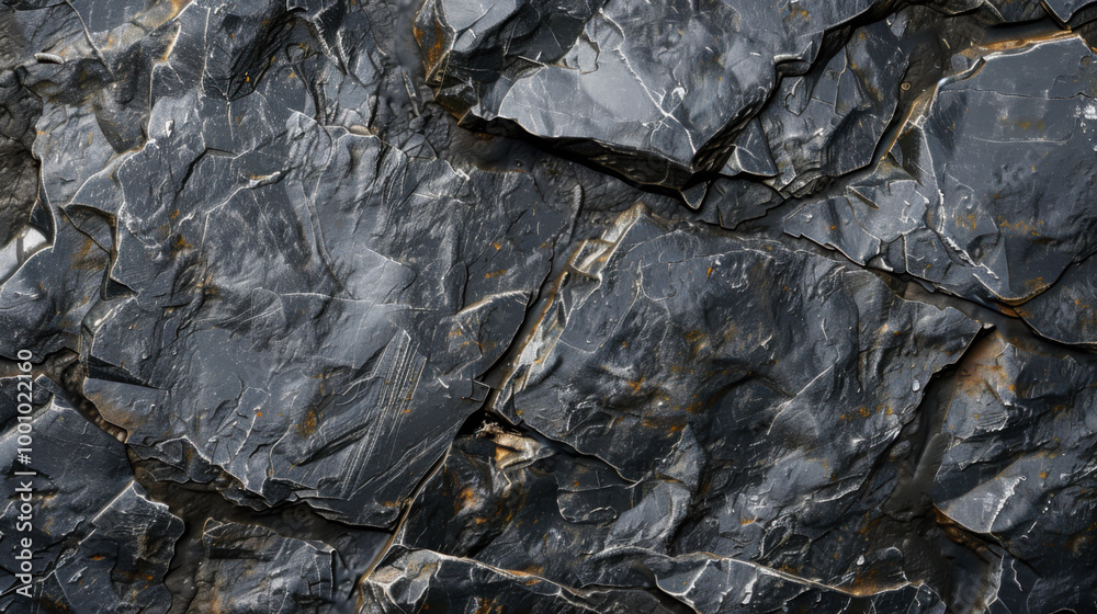 Dark textured rock surface with visible layers and natural patterns in a rugged landscape Dark textured rock surface with visible layers and natural patterns in a rugged landscape