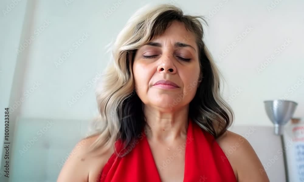 woman practising maindfullness in a peaceful clean environment woman practising maindfullness in a peaceful clean environment