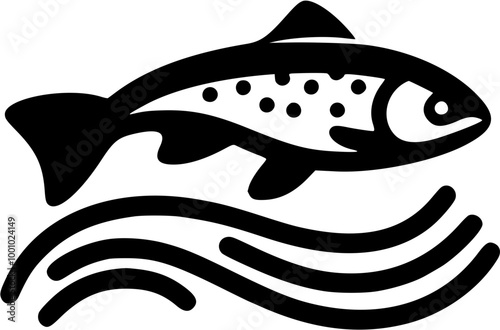 salmon swimming up the river