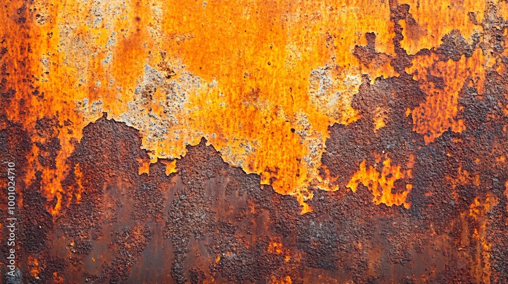 Close-up of rusty metal surface with peeling paint. Close-up of rusty metal surface with peeling paint.