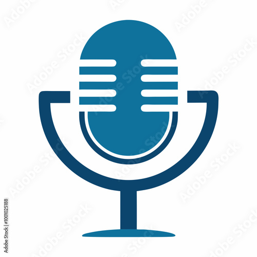 Microphone logo vector illustration on white background