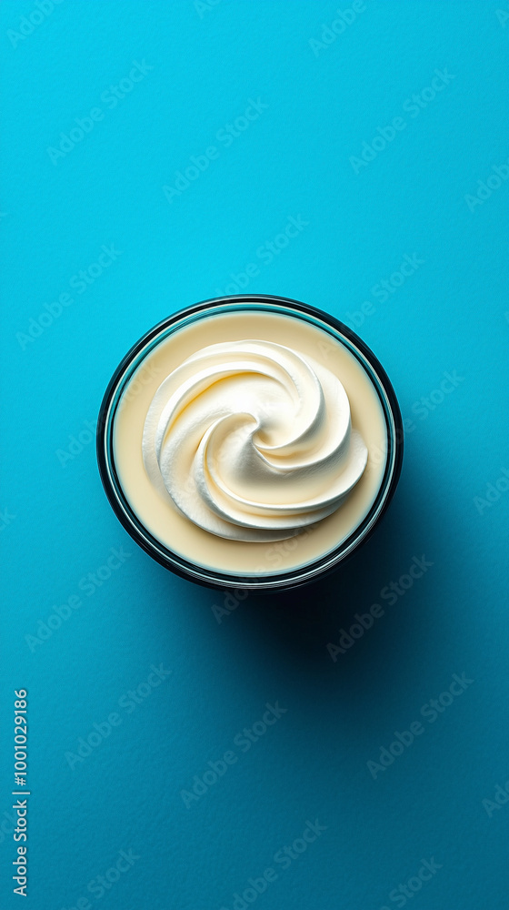 Moisturizing cream or swirl cosmetic cream, top view Moisturizing cream or swirl cosmetic cream, top view