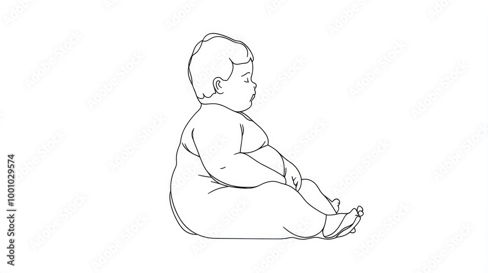 A line drawing of a baby sitting and exploring, embodying curiosity and learning. The illustration radiates innocence, growth, and a sense of wonder in a minimalist art style. A line drawing of a baby sitting and exploring, embodying curiosity and learning. The illustration radiates innocence, growth, and a sense of wonder in a minimalist art style.