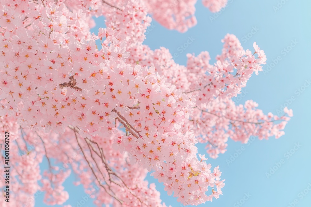 Naklejka premium beautiful pink cherry blossoms in spring