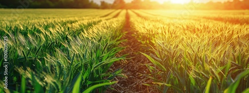 beautiful wheat field. Selective focus photo