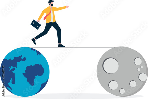 Risk,Tightrope,Tightrope Walking,Planet Earth, Moon, Outer Space,Planet - Space, Conquering,

