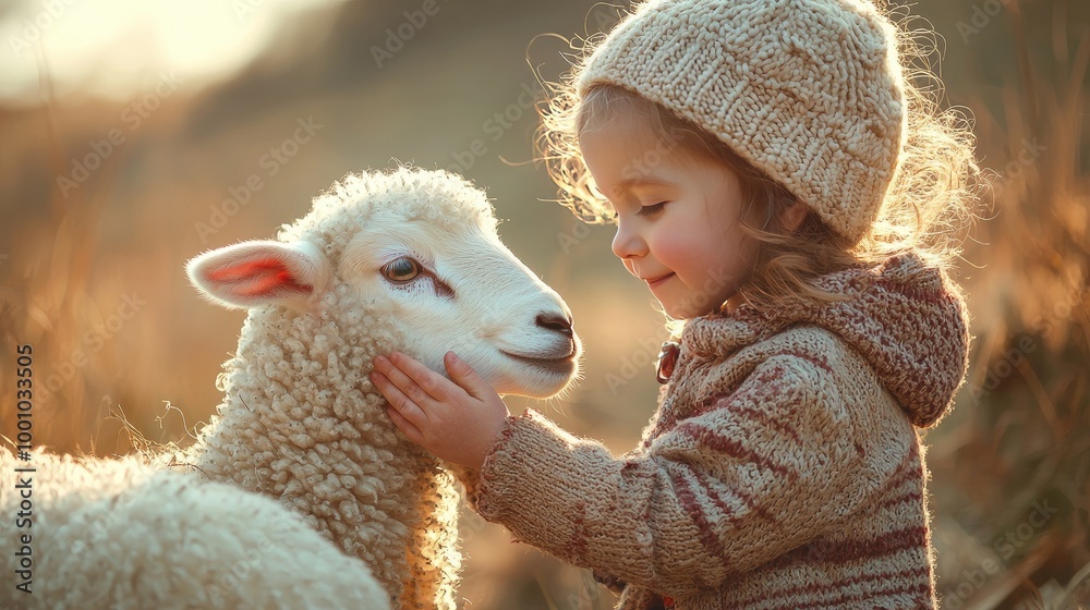 a child feeds a sheep. Selective focus a child feeds a sheep. Selective focus