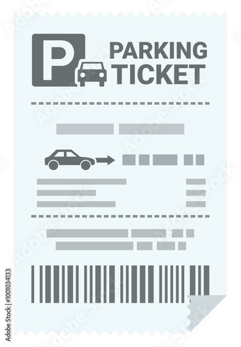Parking ticket in flat design style (cut out)