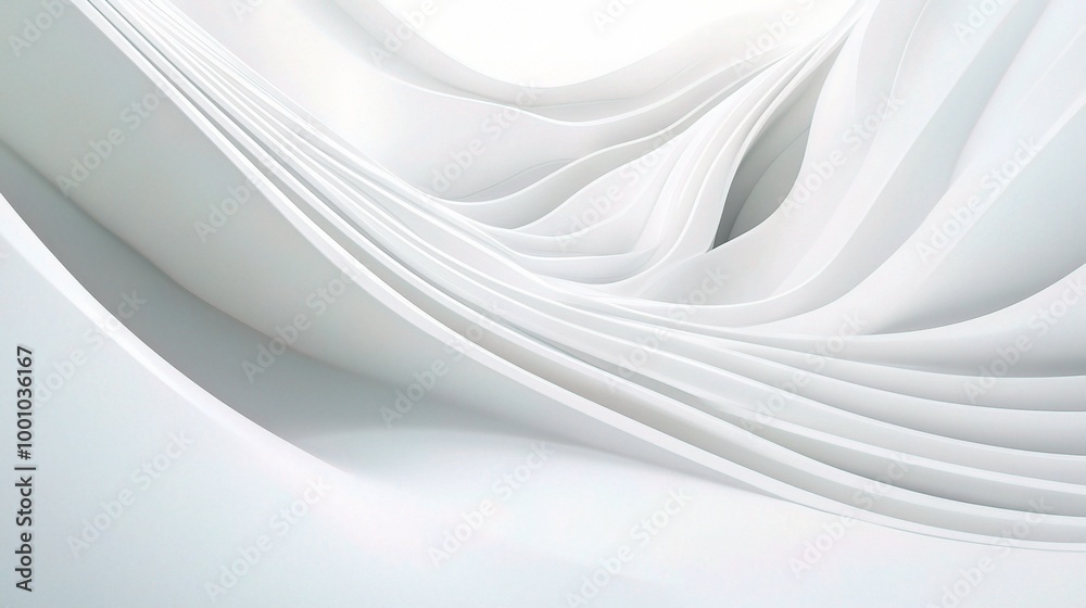 Fototapeta premium Abstract White Waves in Soft Curves and Lines