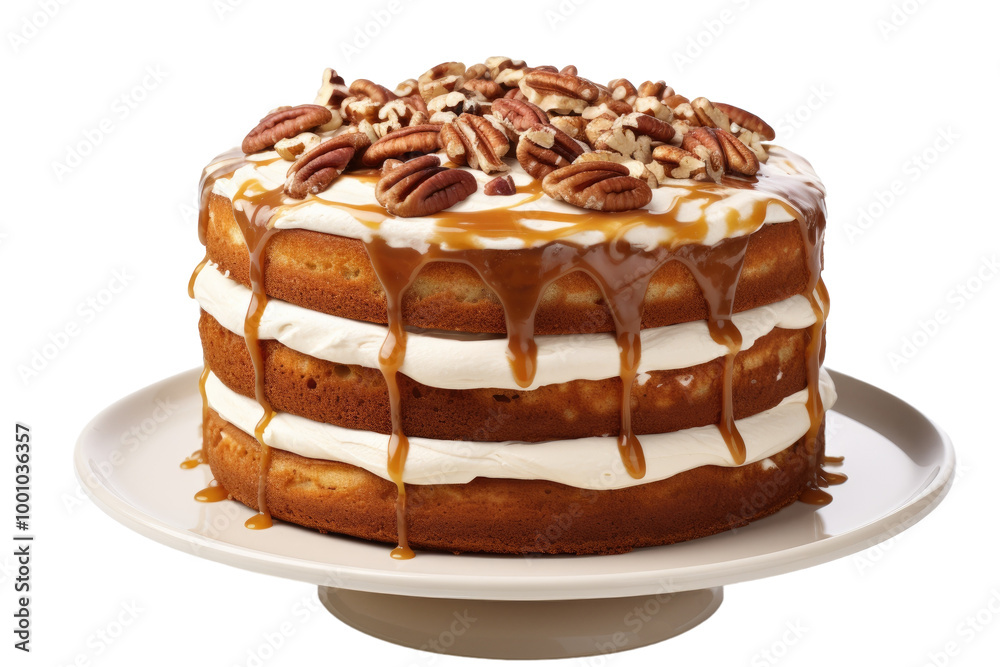 Luxurious Maple Bourbon Layer Cake with Fluffy Layers and Savory Bacon Isolated on Transparent Background Luxurious Maple Bourbon Layer Cake with Fluffy Layers and Savory Bacon Isolated on Transparent Background
