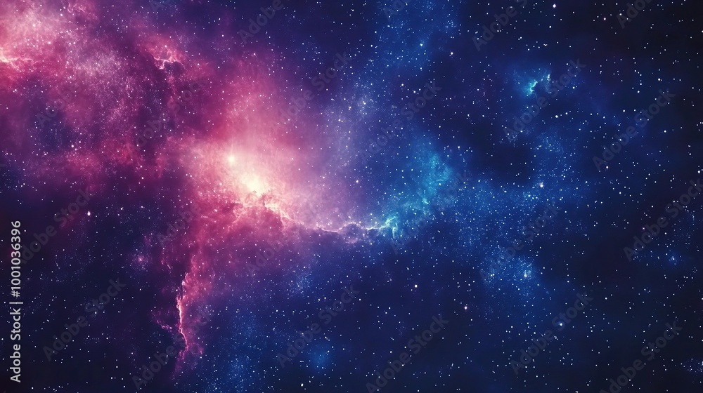 Obraz premium Cosmic Nebula in Vibrant Colors with Stars