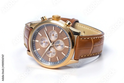 Luxury watch isolated on white background. With clipping path for artwork or design. Black.