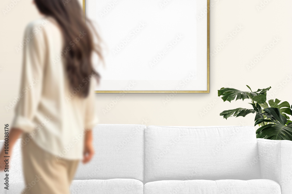 PNG Scandinavian living room, transparent mockup PNG Scandinavian living room, transparent mockup