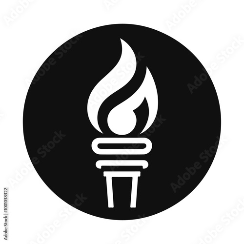 Burning flame torch icon design