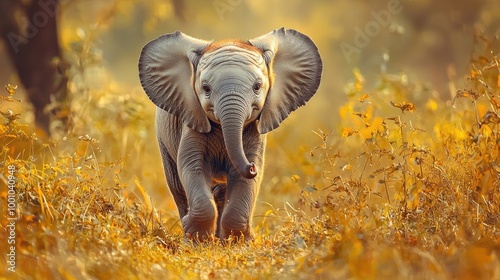 small elephant close up. Selective focus