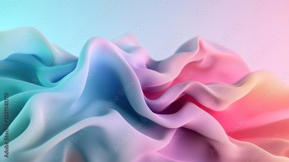 Obraz premium Soft Colorful Fabric Waves in Gentle Light