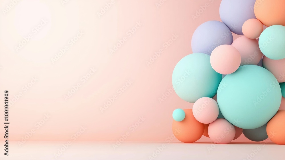 Colorful Abstract Shapes on Soft Pastel Background Colorful Abstract Shapes on Soft Pastel Background