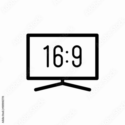 aspect ratio 16 9 icon sign vector