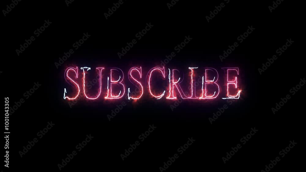 Thin line text 'SUBSCRIBE' with neon line with reflections on black background. Simple seamless loop animated text. 4k typography motion Thin line text 'SUBSCRIBE' with neon line with reflections on black background. Simple seamless loop animated text. 4k typography motion