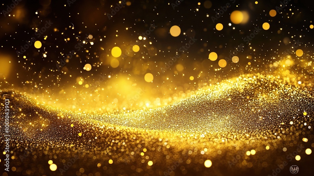 Golden Sparkles and Shimmering Lights Background Golden Sparkles and Shimmering Lights Background