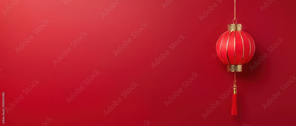 Red lantern hanging on a vibrant red wall, symbolizing celebration and joy. Red lantern hanging on a vibrant red wall, symbolizing celebration and joy.