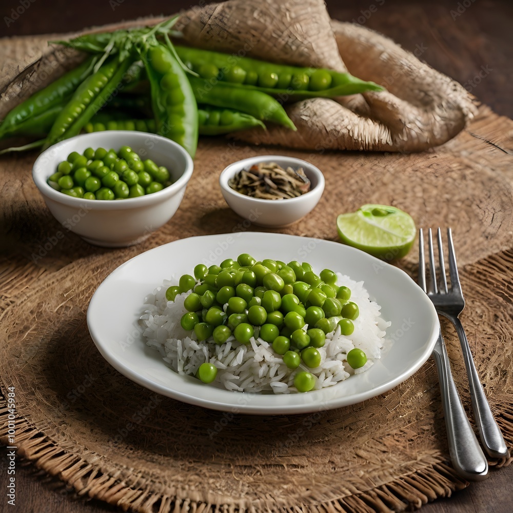 Peas with Rice Dish Food Peas with Rice Dish Food