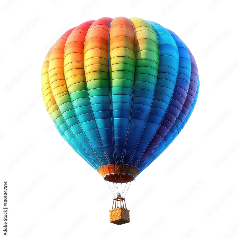 Naklejka premium Colorful Hot Air Balloon in Bright Skies, transparent background