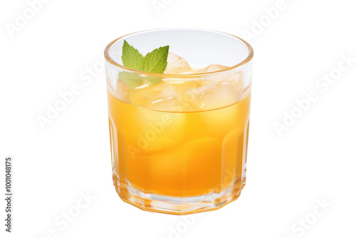 Traditional Sharbat in a Decorative Glass with Mint Leaves Isolated on Transparent Background