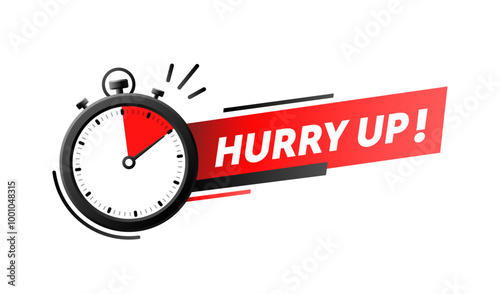 Hurry up, time sale, special offer, badge message. Vector illustration