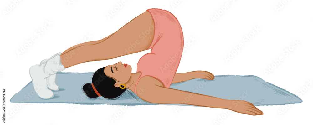 Woman png doing yoga sticker, wellness illustration, transparent background Woman png doing yoga sticker, wellness illustration, transparent background