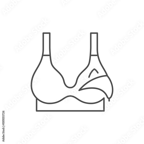 Nursing bra line outline icon