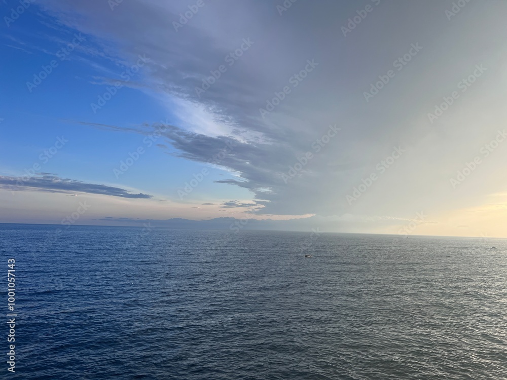 Riomaggiore sky see lake and winds a little fog Riomaggiore sky see lake and winds a little fog