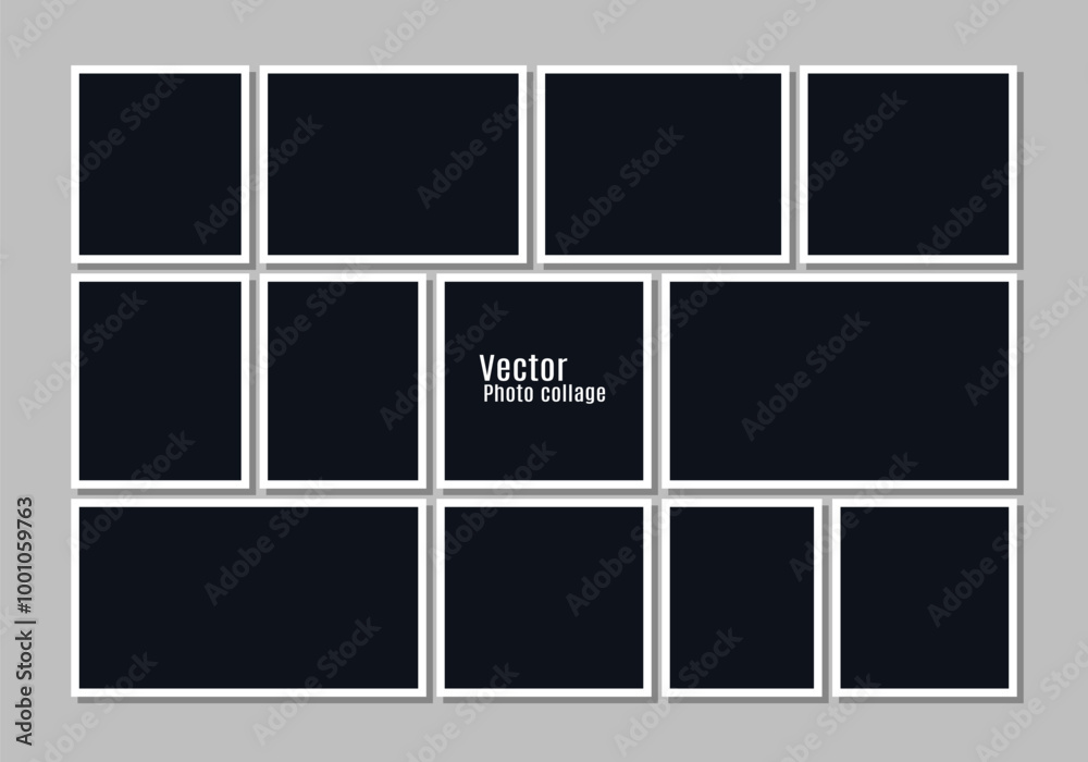 custom made wallpaper toronto digitalVector Black Collage Frames Template Flat Design Background