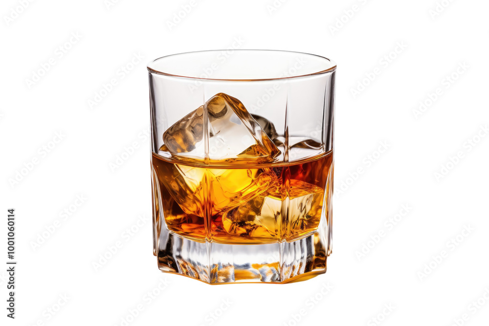 Whiskey Tumbler with Neat Pour and Subtle Amber Hue Isolated on Transparent Background Whiskey Tumbler with Neat Pour and Subtle Amber Hue Isolated on Transparent Background
