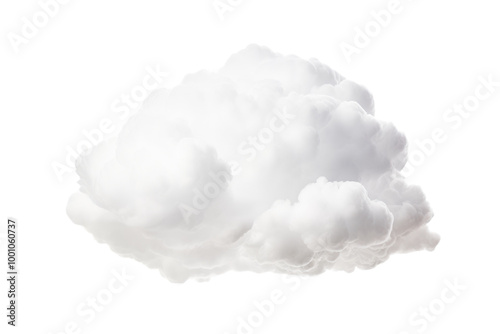 Classic Cumulus Cloud with Defined Shape and Bright Appearance Isolated on Transparent Background