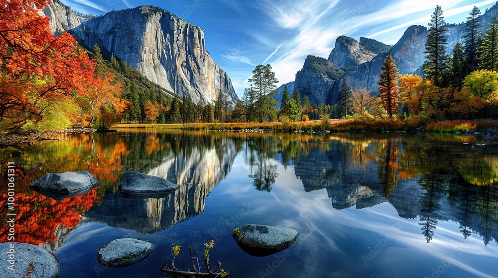 Naklejka premium Stunning National Park Travel Background Picture: A Captivating Natural Escape. Discover the Beauty and Adventure.