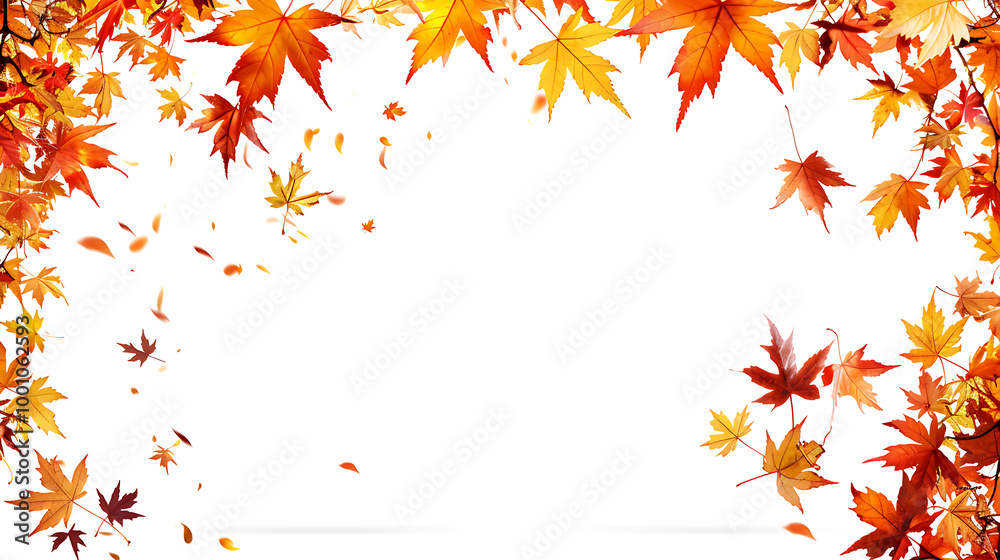 Set of multicolored autumn leaves isolated on white background Set of multicolored autumn leaves isolated on white background