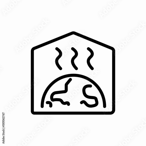 green house effect icon sign vector