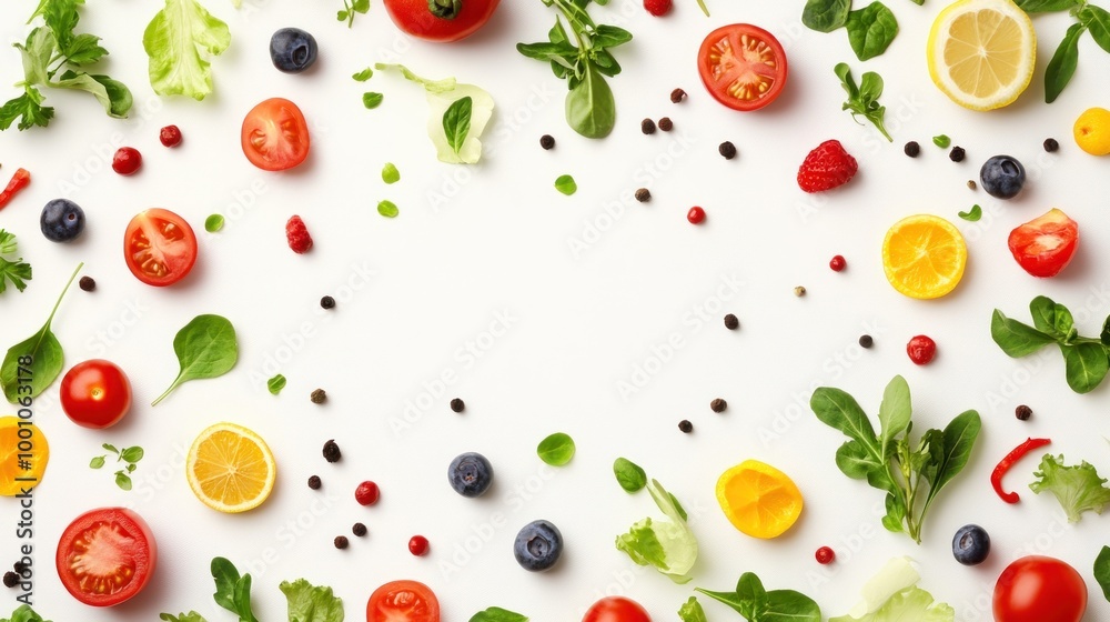 Fresh and Colorful Food Background Fresh and Colorful Food Background