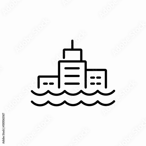 water disaster icon sign vector