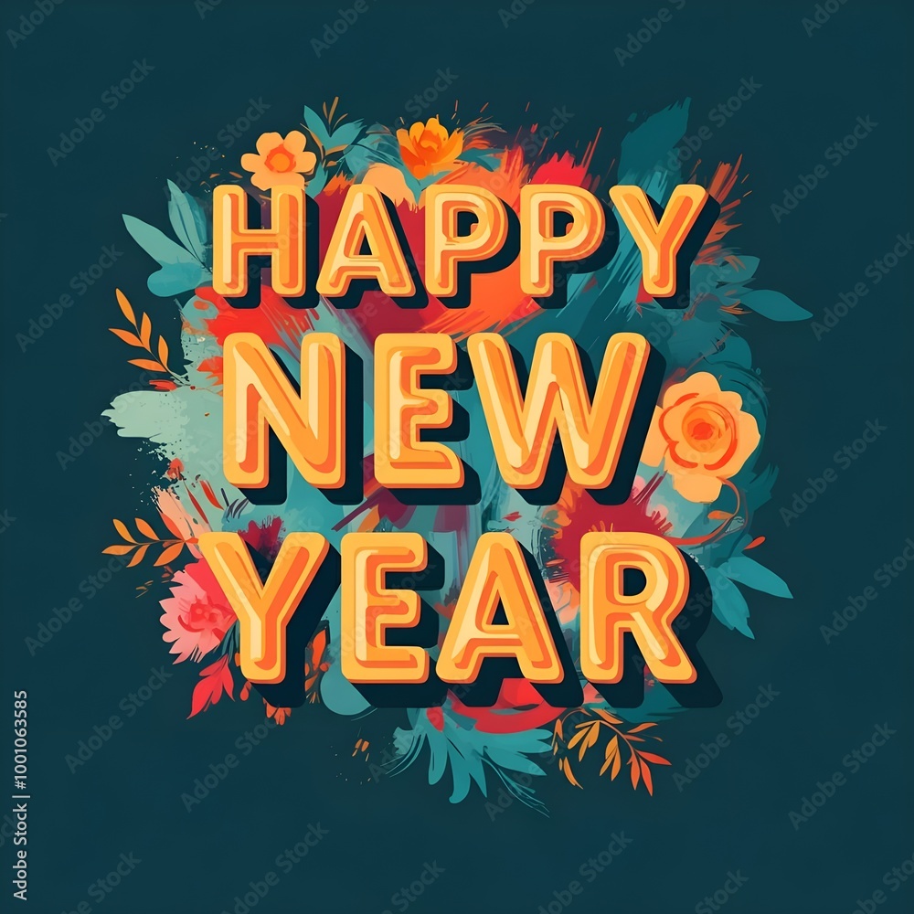 Obraz premium Celebrate New Year 2025 with New Beginnings 