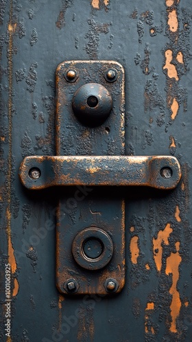 Rustic Metal Door with Vintage Hardware