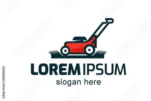  lawnmower logo or icon, lawn moving and lawn care service logo , cutting grass company logo vector 